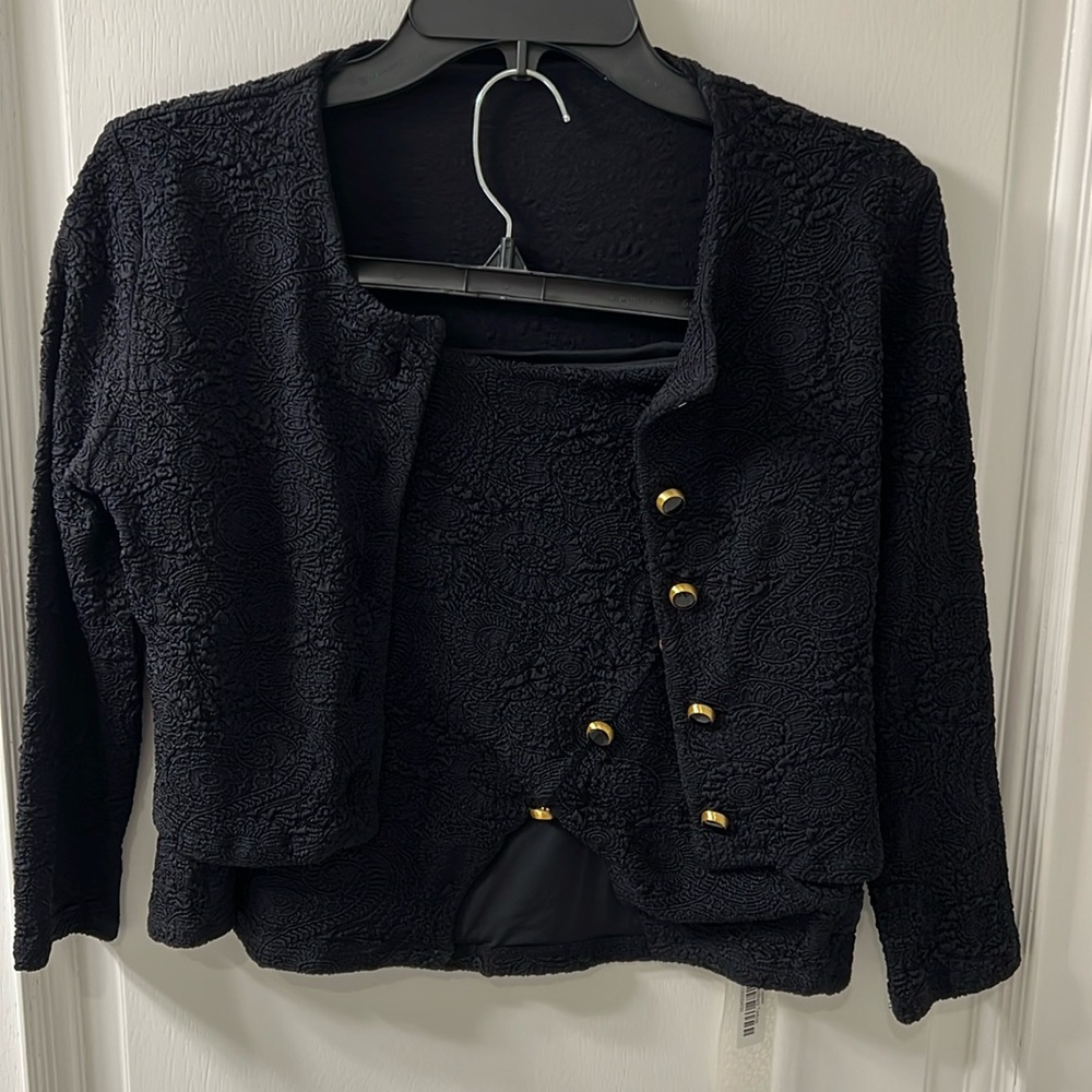 Devon Windsor two piece set. Swimsuit, cover-up skirt and mini jacket. Small NwT